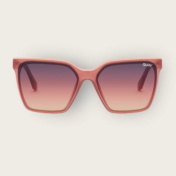 Quay Australia Accessories - QUAY Sunglasses | Level Up Square Frame Milky Rose Pink Navy Vibrant Barbie Y2K